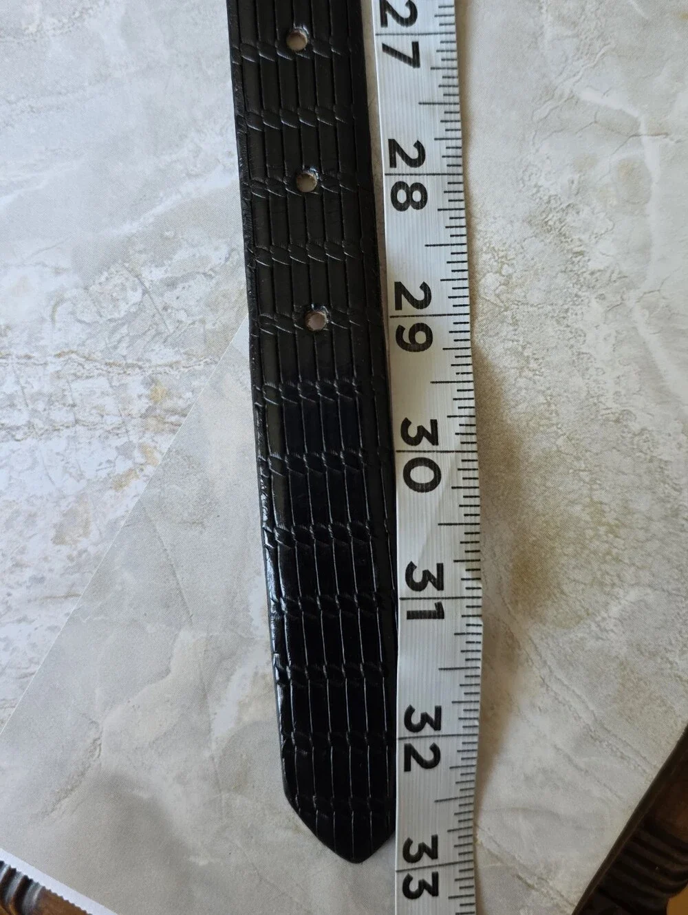 Talbots Italian Calfskin Leather Belt S Croc Embossed Gold Buckle Old Money